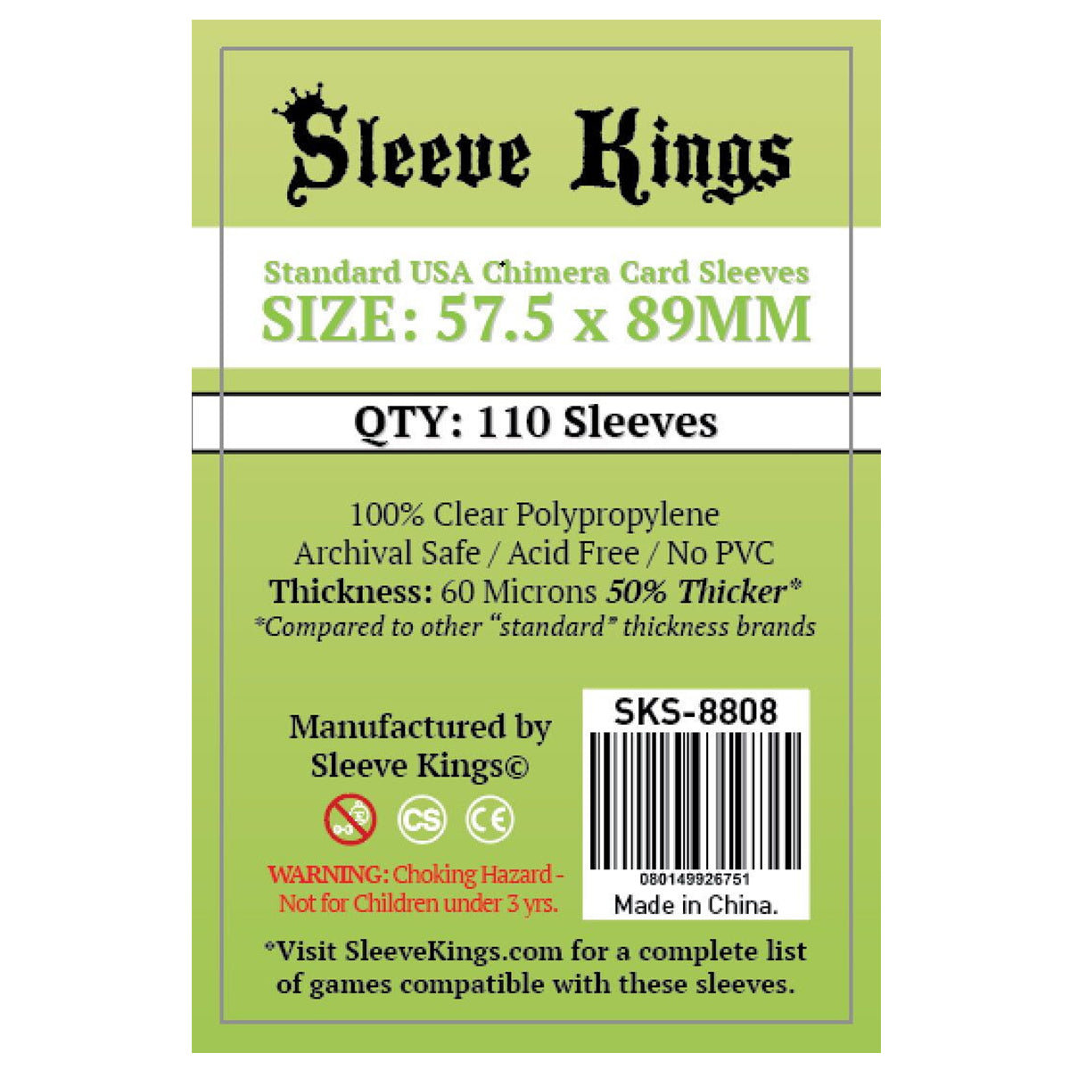 63.5x88mm Card Sleeves - 110 Pack – Sleeve Kings – sleevekings