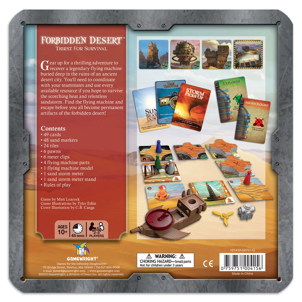 Forbidden Island Board Game 100% complete Gamewright Adventure 2-4