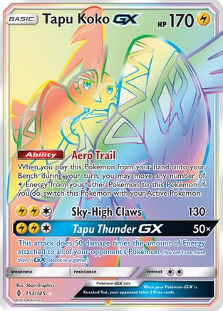 Tapu Koko-GX 153/145 - Guardians Rising Pokemon Holofoil