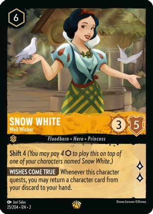 Snow White - Well Wisher (25/204) - Rise of the Floodborn Cold Foil - Lorcana