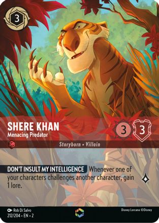 Shere Khan - Menacing Predator (Enchanted) (212/204) - Rise of the Floodborn Holofoil - Lorcana