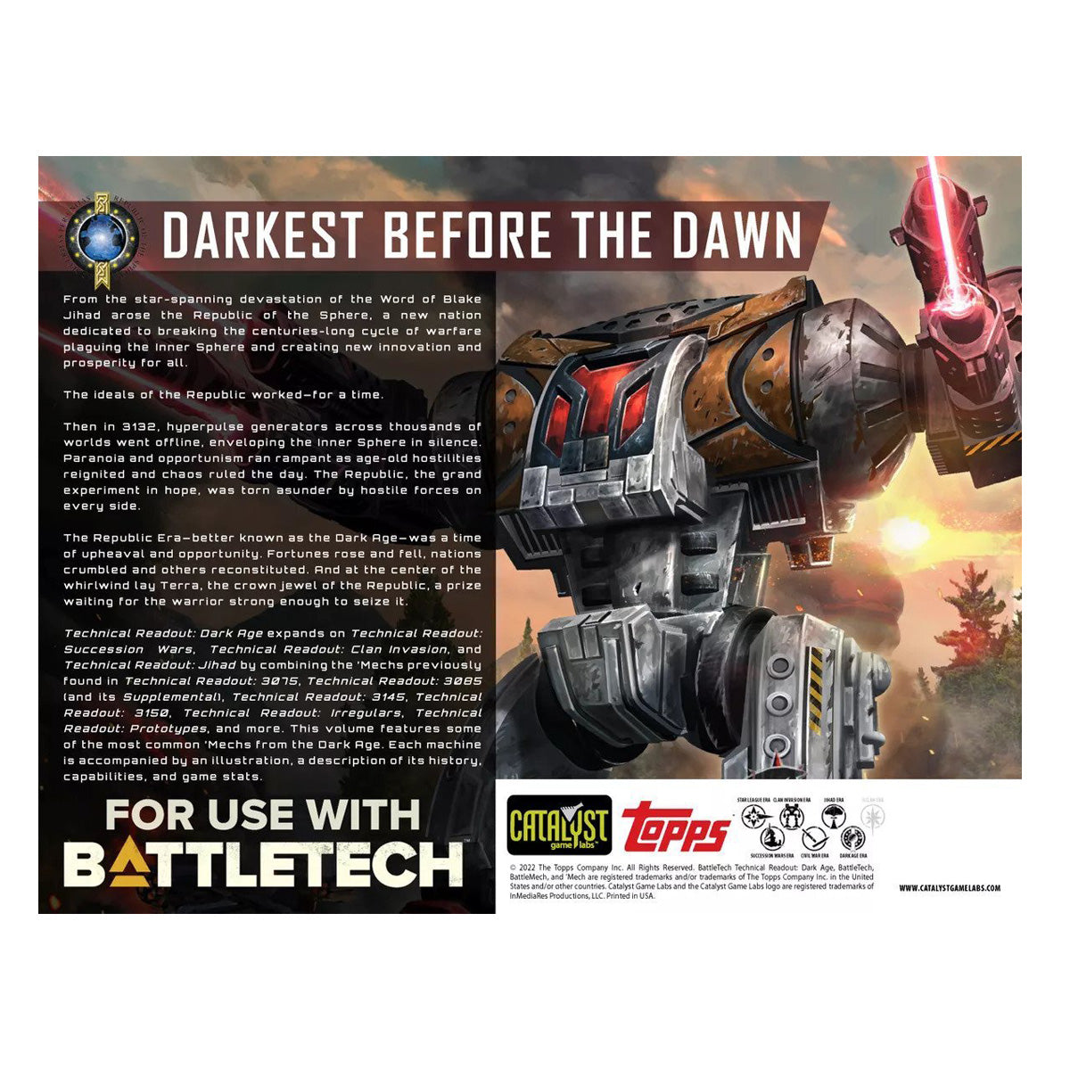 Battletech Technical Readout Dark Age – Gameology product