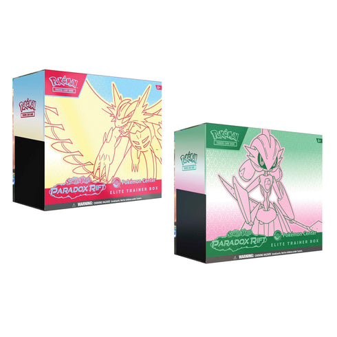 Pokemon Paradox Rift Iron Valiant Roaring Moon Pokemon Center Elite Trainer Box Pair