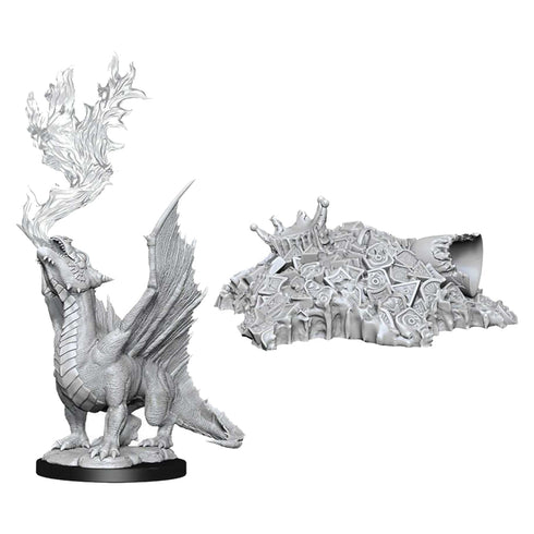 D&D Nolzurs Marvelous Unpainted Miniatures Gold Dragon Wyrmling and Small Treasure Pile