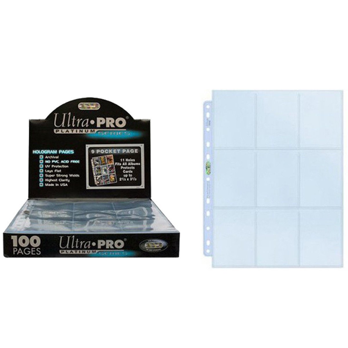 100 x ULTRA PRO SILVER SERIES 9 POCKET CARD SLEEVES SEALED BOX