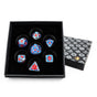 LPG Dice Set - Metal RPG Leadlight Red/Blue/Silver