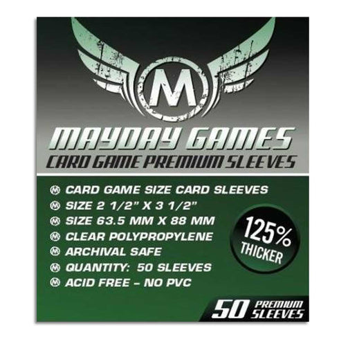 Mayday Premium Card Game Sleeves 50ct 63.5 MM X 88 MM Dark Green