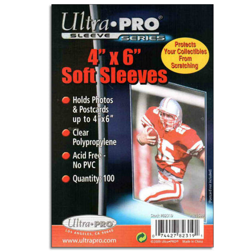 Ultra Pro Sleeve Series 4" X 6" Soft Sleeve 100pk