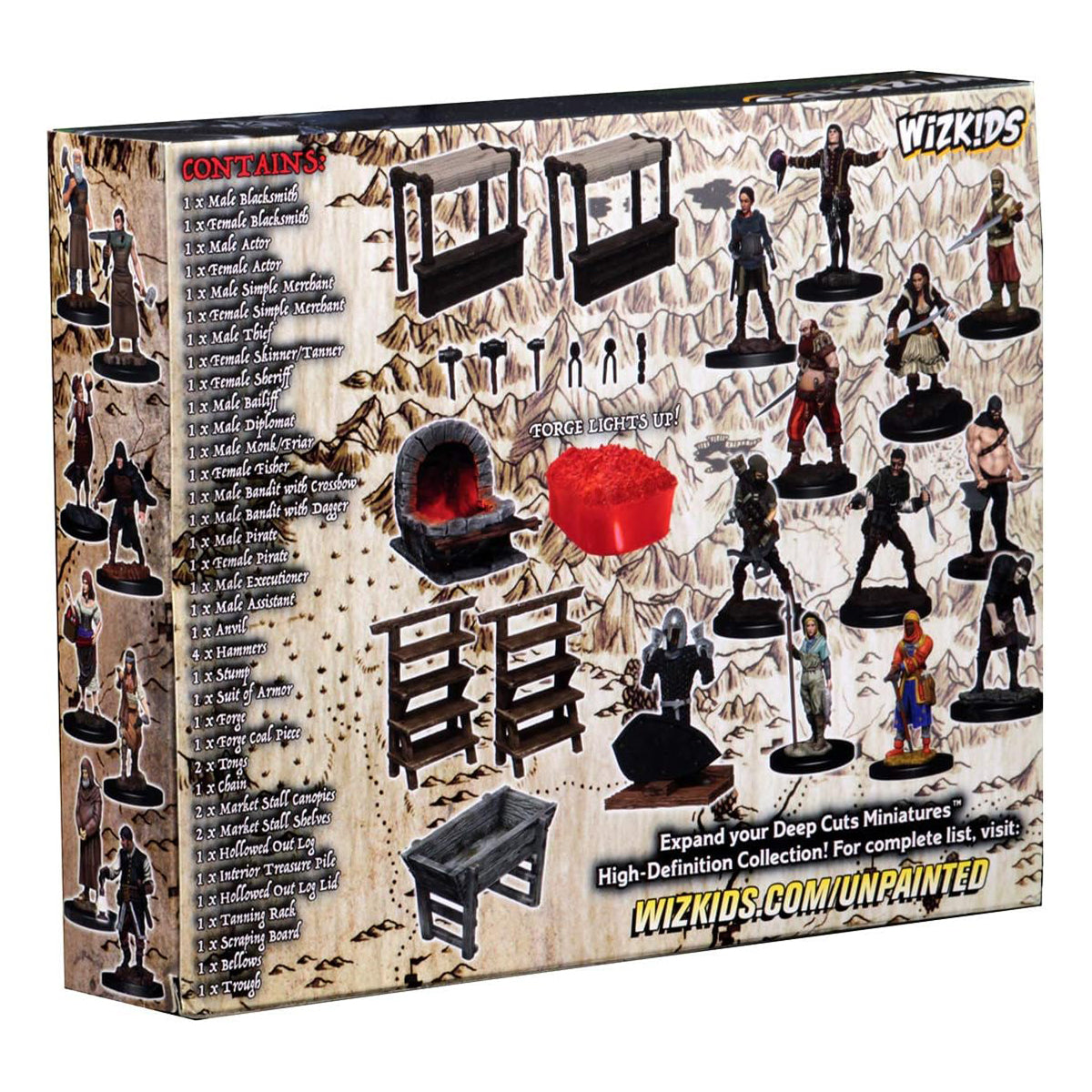 Wizkids Deep Cuts Unpainted Miniatures Townspeople Accessories