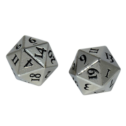 ULTRA PRO - Heavy Metal D20 2-Dice Set - Chrome